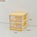Axyaa Clear Plastic Desktop Organizer with Drawers for Office, School, and Makeup Storage