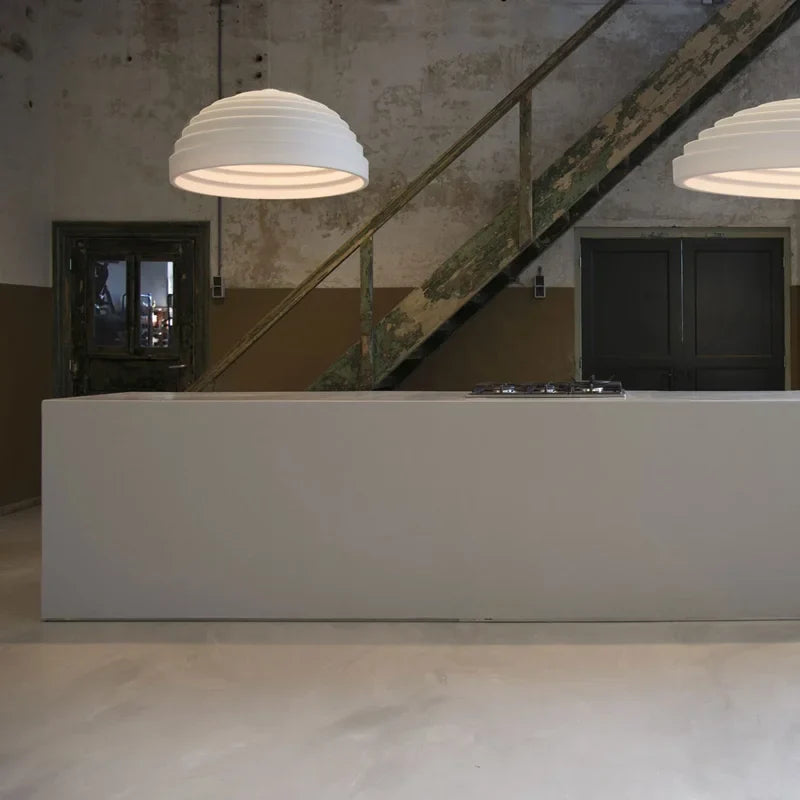 Axyaa Nordic Resin Pendant Light, White Rice Field Acoustic Lamp, Creative Island Light
