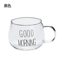 Axyaa Glass Coffee Milk Mug Large Capacity with Handle - Transparent Glass Morning Cup