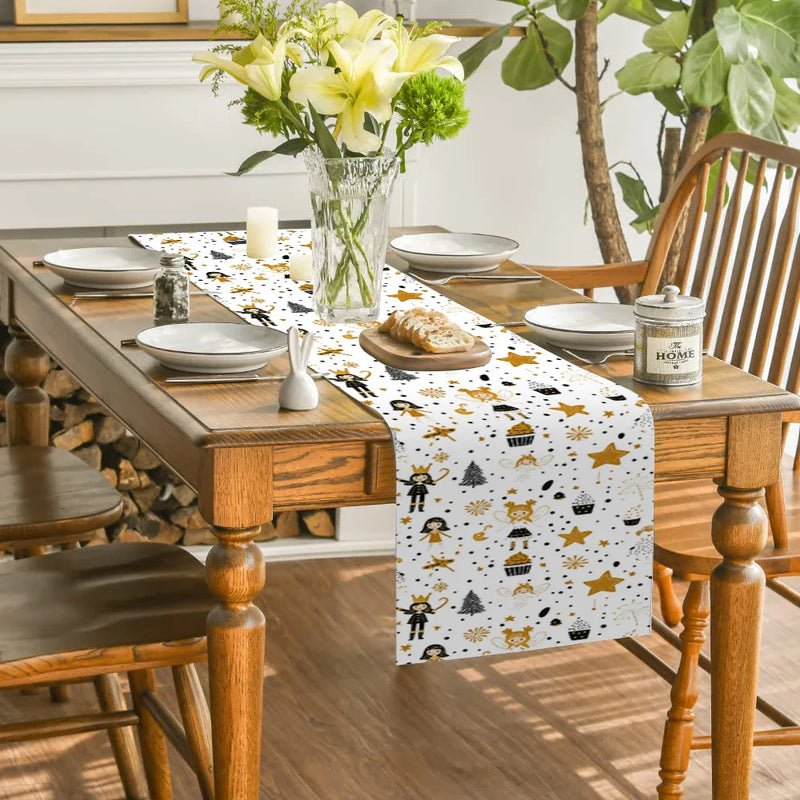 Axyaa Polka Dot Table Runner for Kitchen, Dining & Party Decor