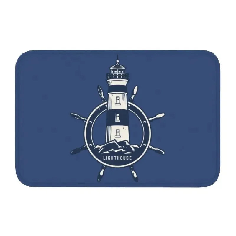 Axyaa Nautical Compass Anchor Rudder Printed Small Non-slip Doormat