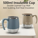Axyaa 500ml Insulated Stainless Steel Coffee Mug with Lid, for Hot and Cold Drinks