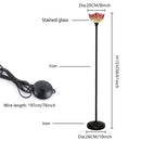 Axyaa Industrial Stained Glass Torchiere Floor Lamp