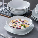 Axyaa Elisa 24-Piece Porcelain Dinner Set for 6 - Tableware Soup Dessert Plate Bowls