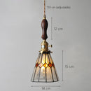 Axyaa Retro Pastoral Stained Glass Pendant Chandelier
