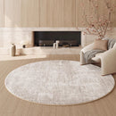 Axyaa Plush Round Rug: French Cream Style Bedroom Decor, Soft Fluffy Carpet for Living Room