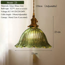 Axyaa Nordic Green Glass Pendant Lamp - Brass Ceiling Lighting for Kitchen Island