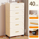 Axyaa 15.75 Inch Multi-tier Rolling Storage Cabinet for Snacks, Clothes, Books