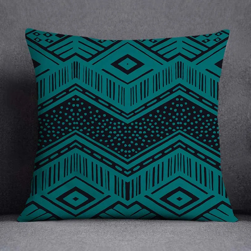 Axyaa Dark Green Floral Animal Pattern Pillowcase - 45cm