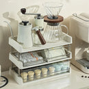 Axyaa 4 Tier Desktop File and Drawer Organiser for Living Room, Kitchen, and Skin Care