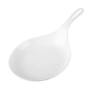 Axyaa White Handheld Dish with Handle Large Spoon Tray Snack Plate - Dessert Cake Platter