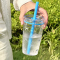 Axyaa Bow Print Straw Water Bottle: Office Coffee Mug, Matcha Tea Cup