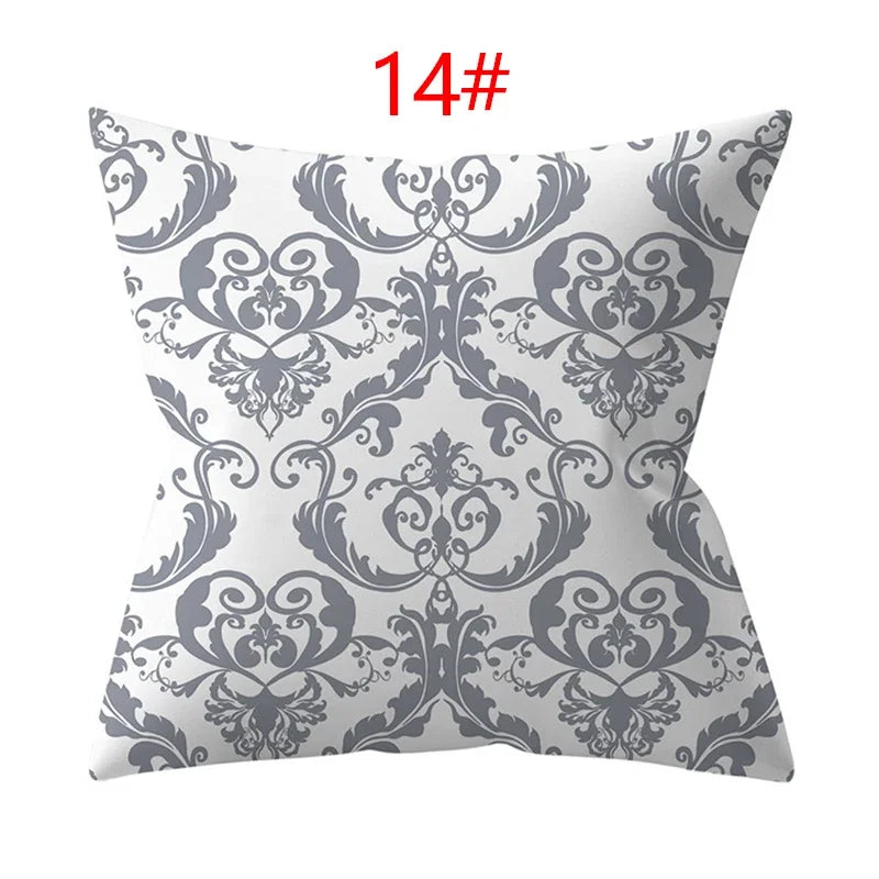 Axyaa 18" Sliver Grey Geometry Striped Pillowcase Home Decor Pillow Cover