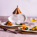 Axyaa Gourd BBQ Plate Ceramic Tableware for Fusion, Chinese Restaurant