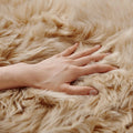 Axyaa Plush Faux Fur Rug for Living Room Bedroom Luxe Sheepskin-Style Carpet