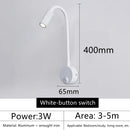 Axyaa Wall Mounted LED Reading Lamp 3W, Adjustable Gooseneck, Switch, Bedroom Night Light