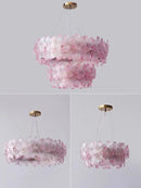 Axyaa Art Deco Glass LED Chandelier - Modern Ceiling Pendant Light for Home Decor
