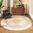 Axyaa Blue Flower Persian Style Round Carpet for Living Room and Study Area