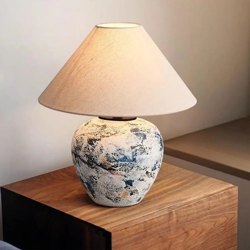 Axyaa Ceramic Table Lamp: Japanese-style Bedroom Decoration & Living Room Light