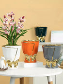 Axyaa Nordic Ceramic Tulip Vase for Home Decor and Bonsai Plants