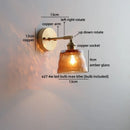 Axyaa LED Glass Wall Lamp Clear Amber Modern Nordic Design E27 Bathroom Light