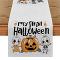 Axyaa Halloween Jack-o'-lantern Skull Table Runner for Kitchen Dining Decor