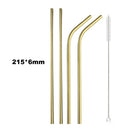 Axyaa Stainless Steel Drinking Straws Set with Cleaning Brush