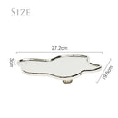 Axya Cloud Tray: Silver Ceramic, Jewelry Display, Table Decor, Home Luxury