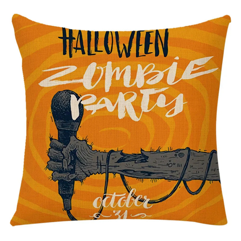 Axyaa Halloween Spider Pillowcase Black Castle Owl Thanksgiving Square Cushion Cover