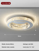Axyaa Crystal LED Ceiling Light, Dimmable Modern Living Room Fixture