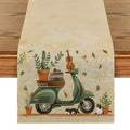 Potted Table Runner by Axyaa: Watercolor Lines Farmhouse Dining Decor