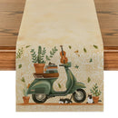 Potted Table Runner by Axyaa: Watercolor Lines Farmhouse Dining Decor