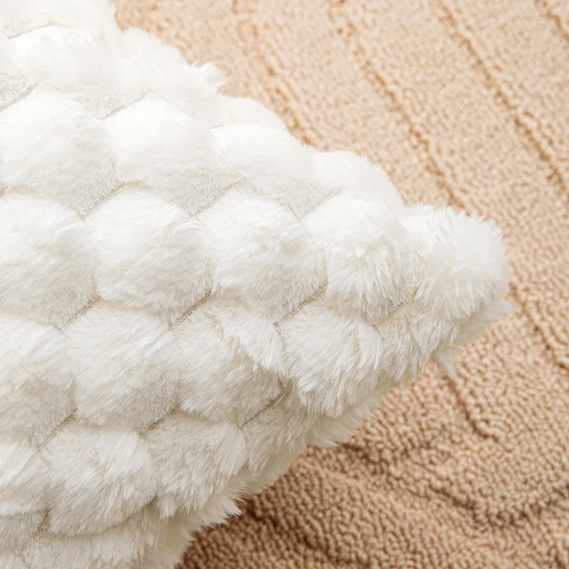 Axyaa Winter Cozy Cushion Cover - Soft Fluffy Square Pillow Cover for Home Sofa