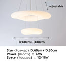 Axyaa Nordic White LED Chandelier: Round Italian Designer Pendant Light for Home Decor