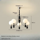 Axyaa Magic Bean LED Chandelier Walnut Wood Pendant Lamp Home Decor Light