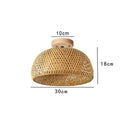 Axyaa Bamboo Woven Pendant Lamp - Natural Rattan Core LED Chandelier