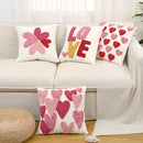 Axyaa Love Tufted Velvet Pillow Cover Cute Pink Valentine's Day Cushion Cover