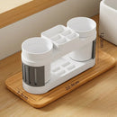 Axyaa Bathroom Essentials Set: Toothbrush Holder, Toothpaste Shelf, Cup Holder