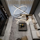 Axyaa Modern Copper Circle Chandelier for Living Room and Staircase