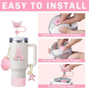 Axyaa 9-Piece Accessory Set for Stanley Cup: Butterfly Straw, Cover, Cap, Boot, Charm, Initials