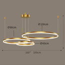 Axyaa Nordic Rings Pendant Light Fixture for Dining and Living Room Decor