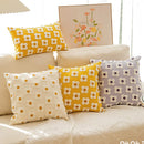 Axyaa Frangipani Pattern Cushions 45x45, Nordic Home Decor, Modern Style Pillowcases.