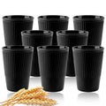 Axyaa Wheat Straw Stripe Couple Cups Set - Multi-Functional Coffee Mug for Home