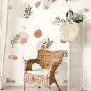 Axyaa Boho Watercolor Leaves Vinyl Wall Decal for Kids Girls Room