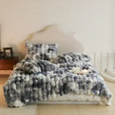 Axyaa Tie-Dye Faux Fur Weighted Blanket: High-End Warmth for Winter Beds & Sofas