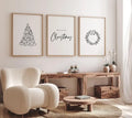 Axyaa Minimalist Merry Christmas Tree Canvas Print Set for Festive Home Decor