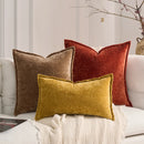 Axyaa Chenille Cushion Cover 45x45cm - Solid Color Thick Cojines for Bedroom & Living Room