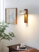 Axyaa Rotatable Wooden Bedroom Wall Lamp - Japanese Wabi Sabi Style