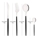 Axyaa Black Gold Cutlery Fork Set - 4Pcs Stainless Steel Dinnerware Teaspoon Utensils