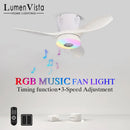 Axyaa RGB Bluetooth Music Ceiling Fan Light Remote Control LED Lamp for Indoor Decor.